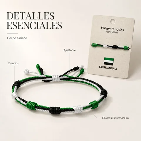 PULSERA 7 NUDOS DE BANDERA DE  EXTREMADURA