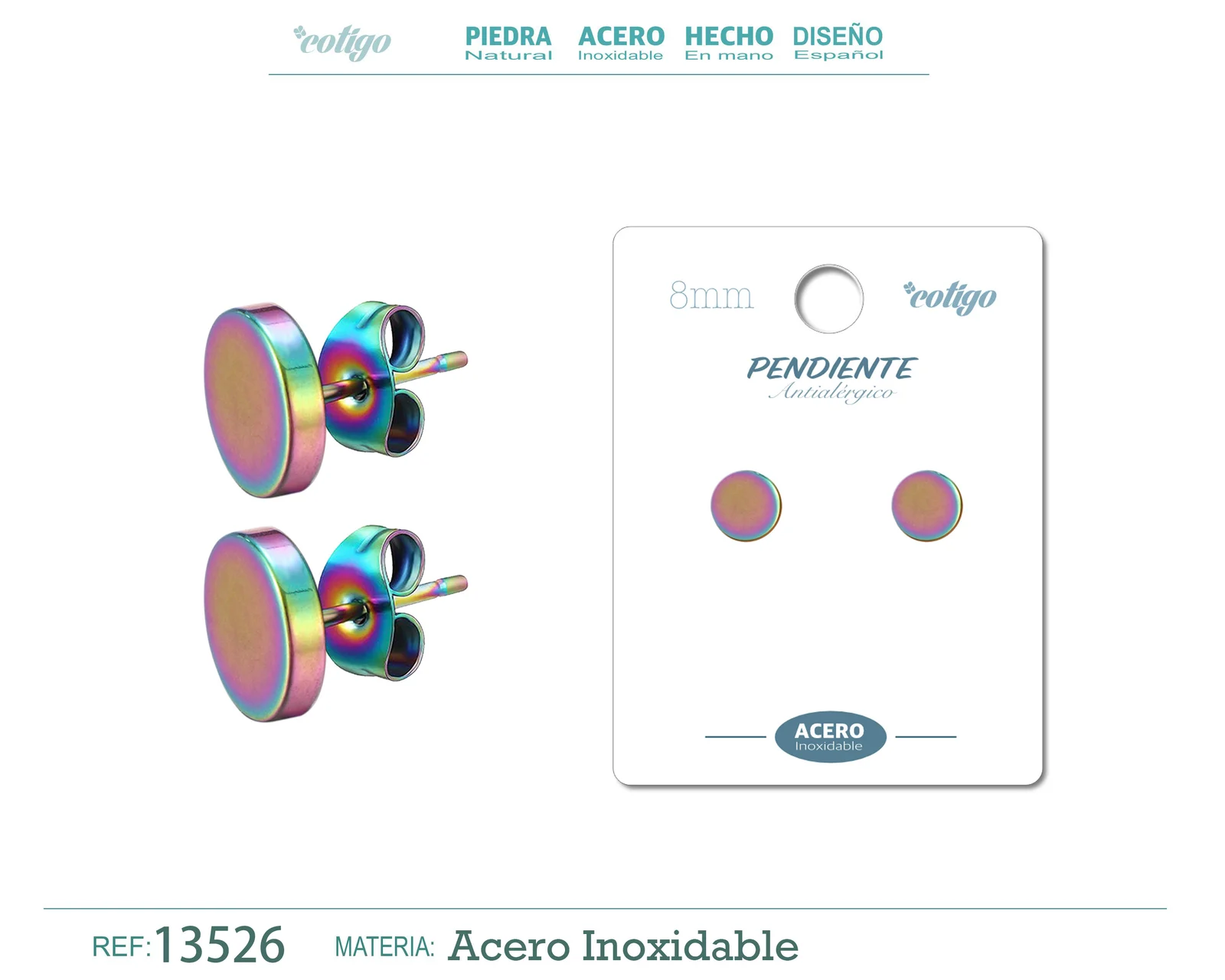 PENDIENTE ACERO MULTI COLOR
