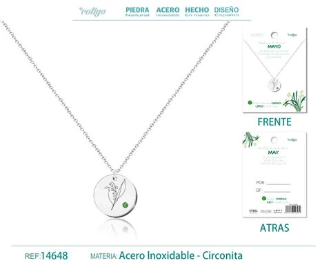 COLLAR ACERO PARA NACIMIENTO DE MAYO PLATEADO