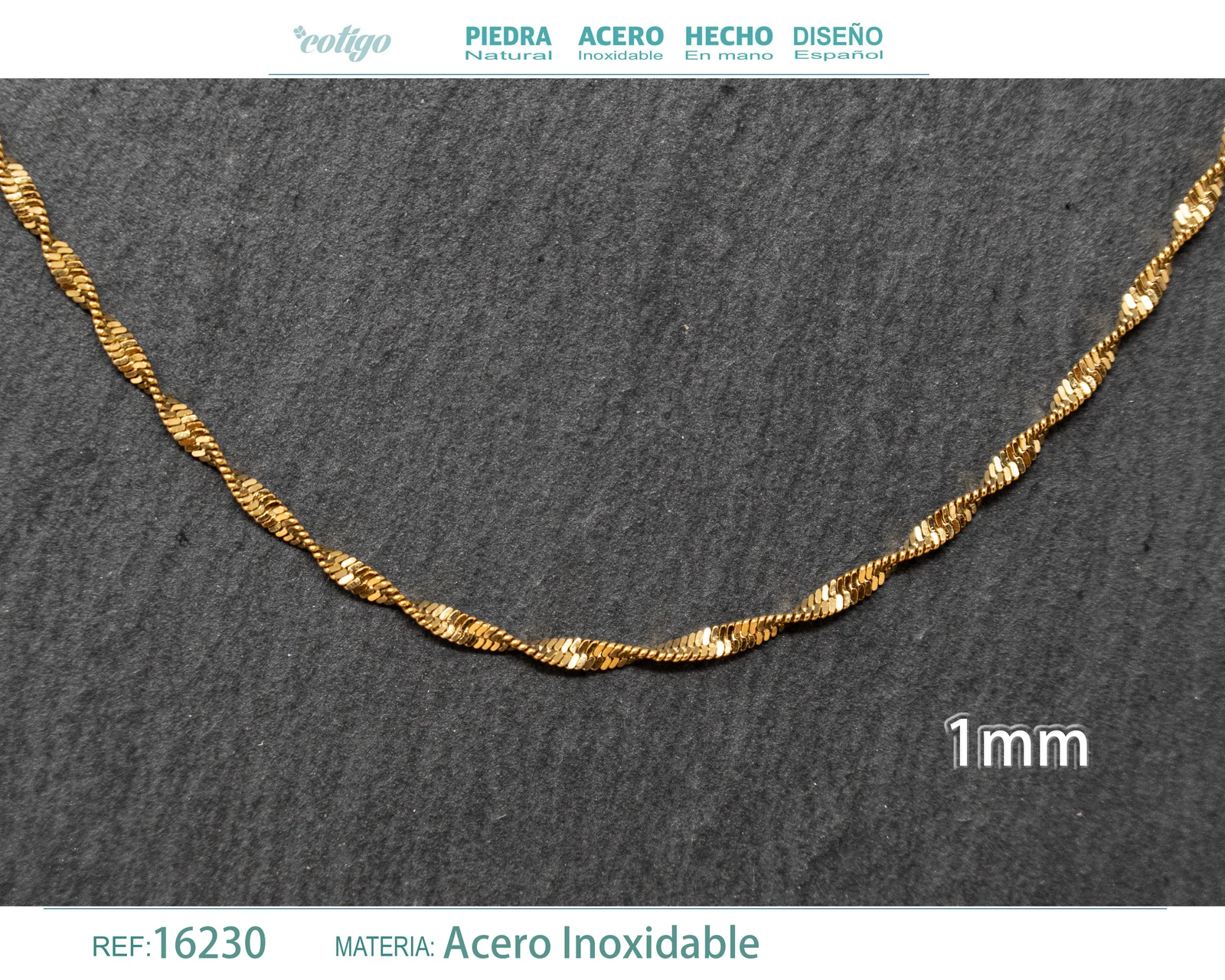 COLLAR DE CADENA ACERO DORADO