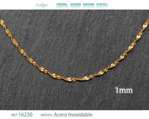 COLLAR DE CADENA ACERO DORADO