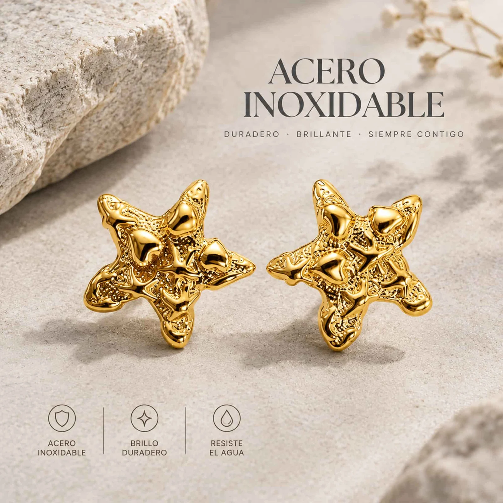 Pendiente Acero Inoxidable color Dorado