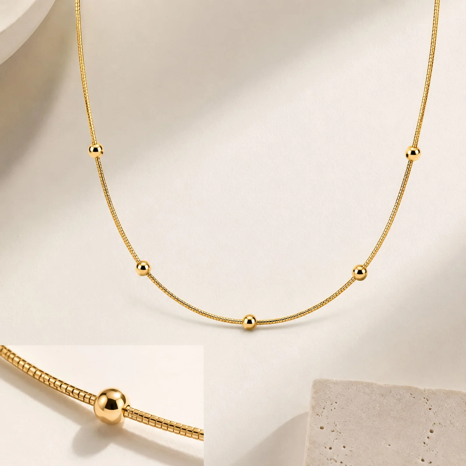 COLLAR DE CADENA ACERO DORADO