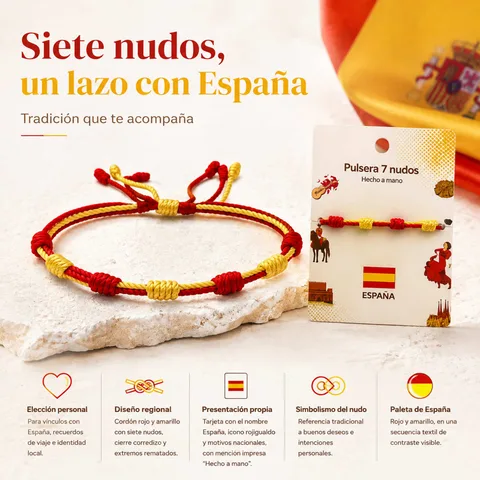PULSERA 7 NUDOS DE BANDERA DE  ESPAÑA