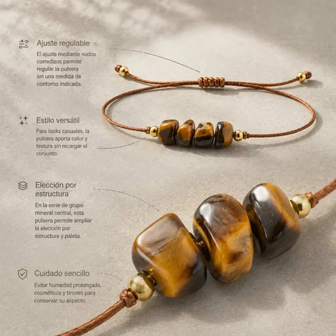PULSERA HILO ENCERADO CON OJO DE TIGRE