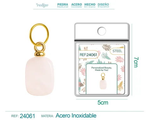 CHARM ACERO DORADO CHAPADO ORO 14 K