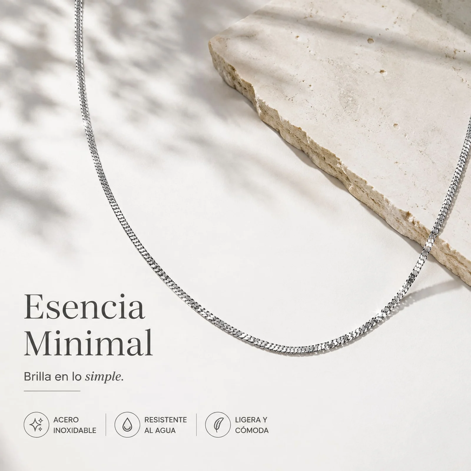 COLLAR DE CADENA ACERO PLATEADO