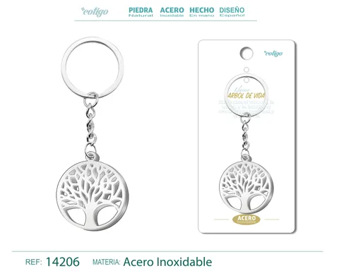 LLAVERO DE ARBOL DE VIDA ACERO