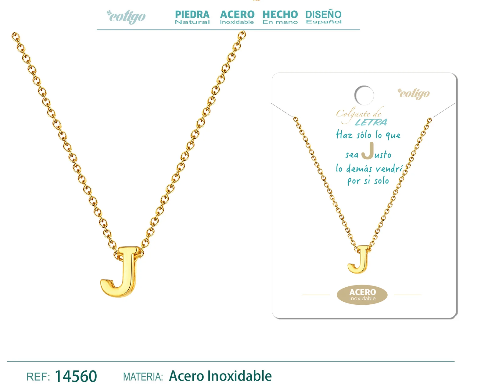 COLLAR LETRA J COLOR DORADO