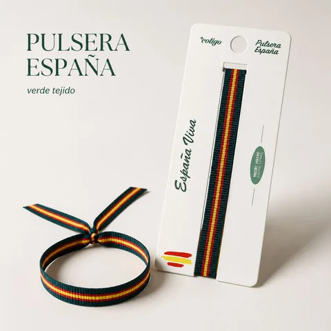 PULSERA ESPAÑA ANCHO 1CM VERDE