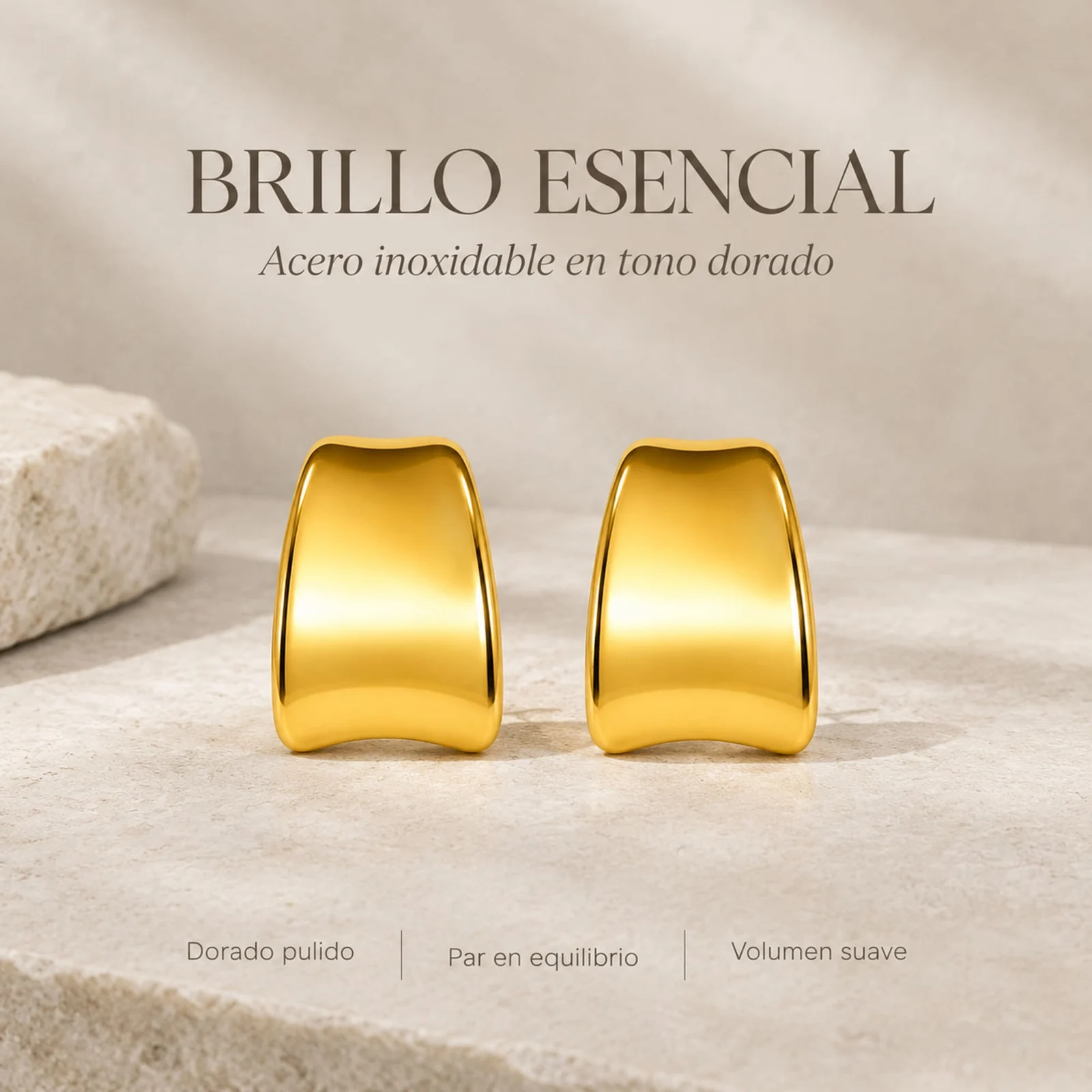 Pendiente Acero Inoxidable color Dorado