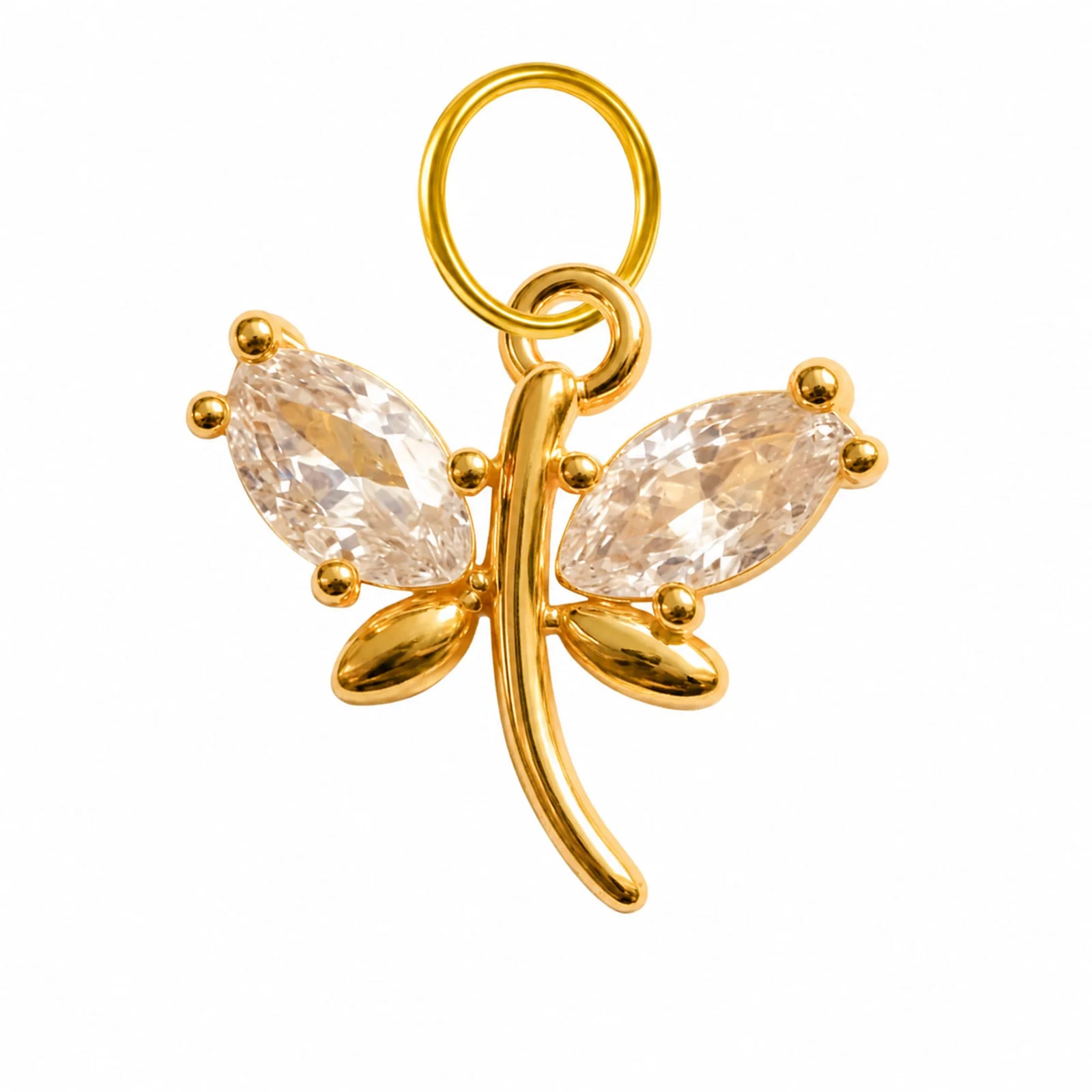 CHARM DE COBRE CHAPADO ORO 14K CON CIRCONITA