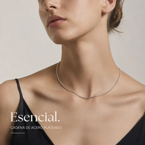 COLLAR DE CADENA ACERO PLATEADO