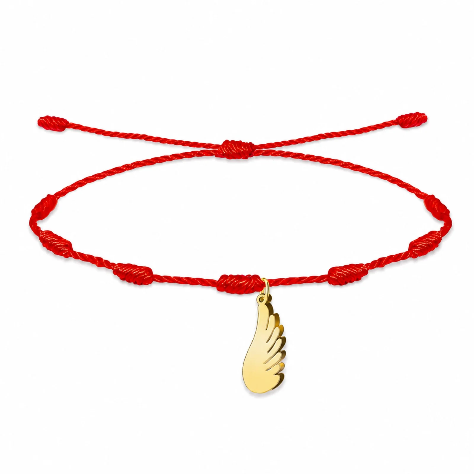 PULSERA 7 NUDOS CON ALA DE ÁNGEL COLOR DORADO