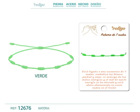 PULSERA 7 NUDOS VERDE
