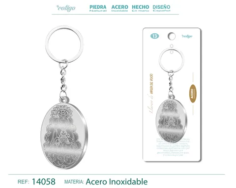 LLAVERO VIRGEN DEL ROCÍO ACERO INOXIDABLE