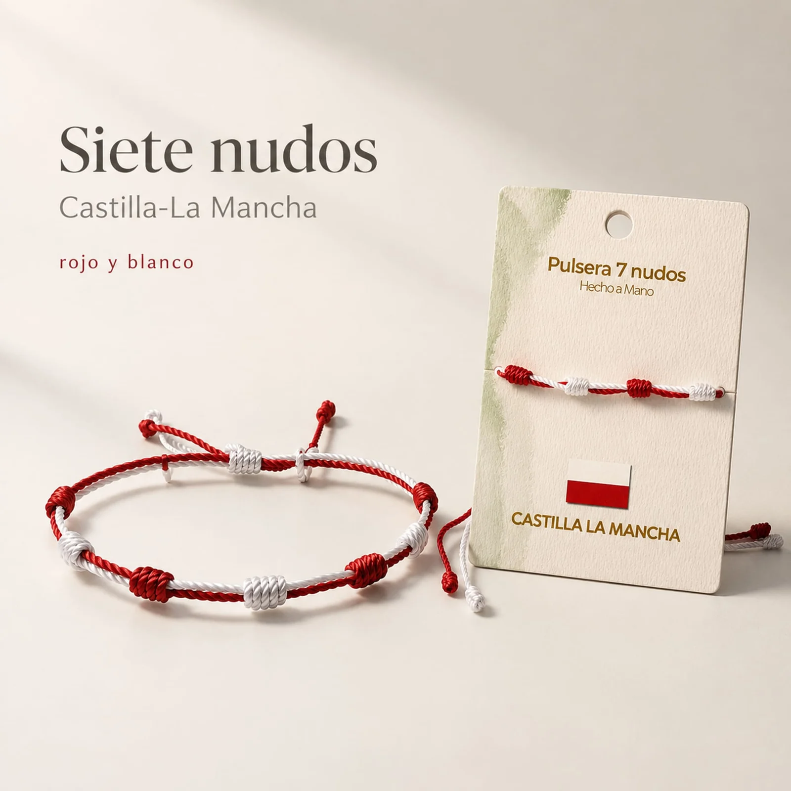 PULSERA 7 NUDOS DE BANDERA DE  CASTILLA LA MANCHA