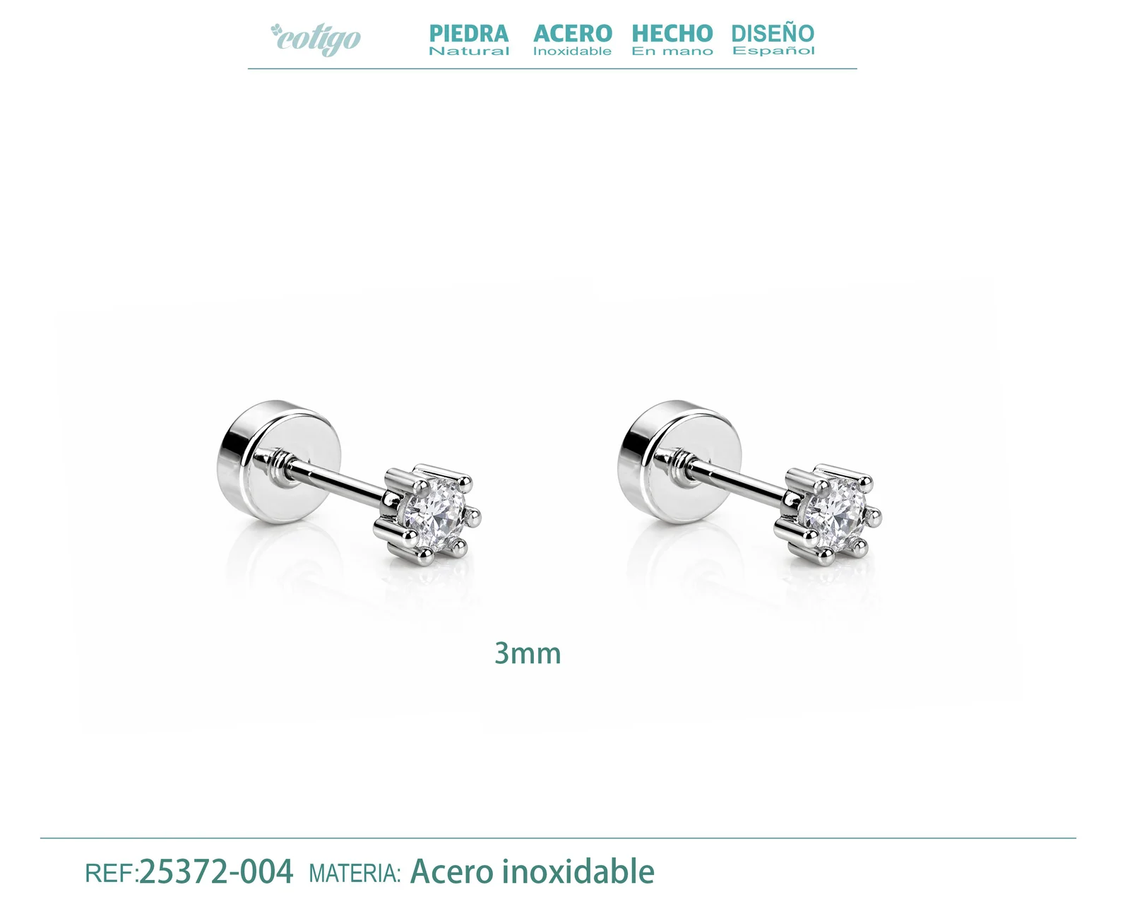 Pendiente-Piercing Bañado Oro 18K y con Circonita