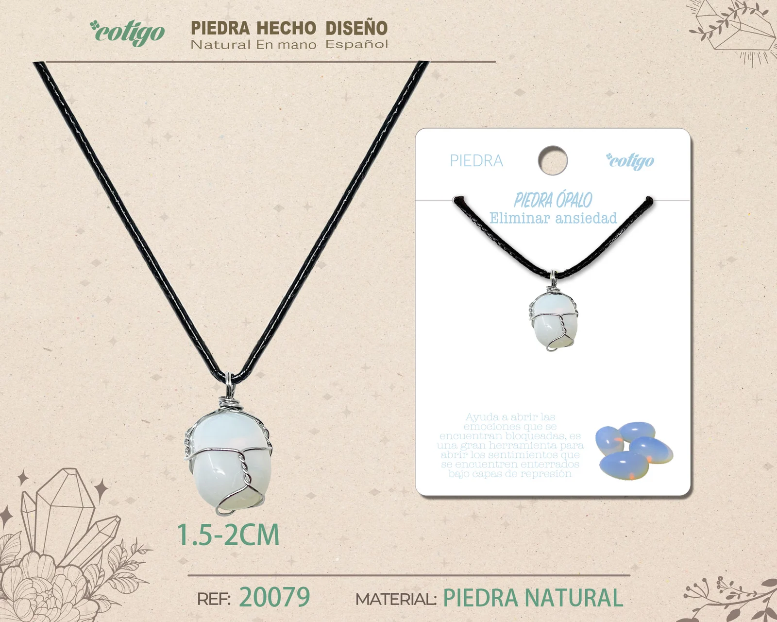 COLGANTE PIEDRA NATURAL- OPALINA