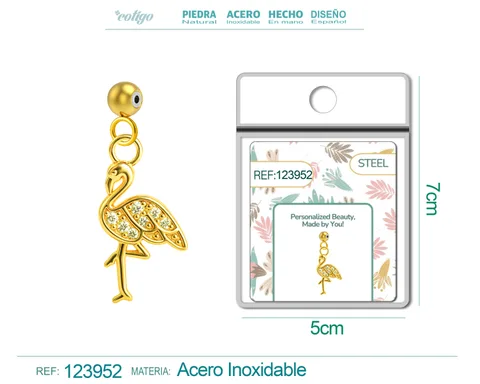 CHARM DE COBRE CHAPADO ORO 14K CON CIRCONITA-CON BOLA DE GOMA