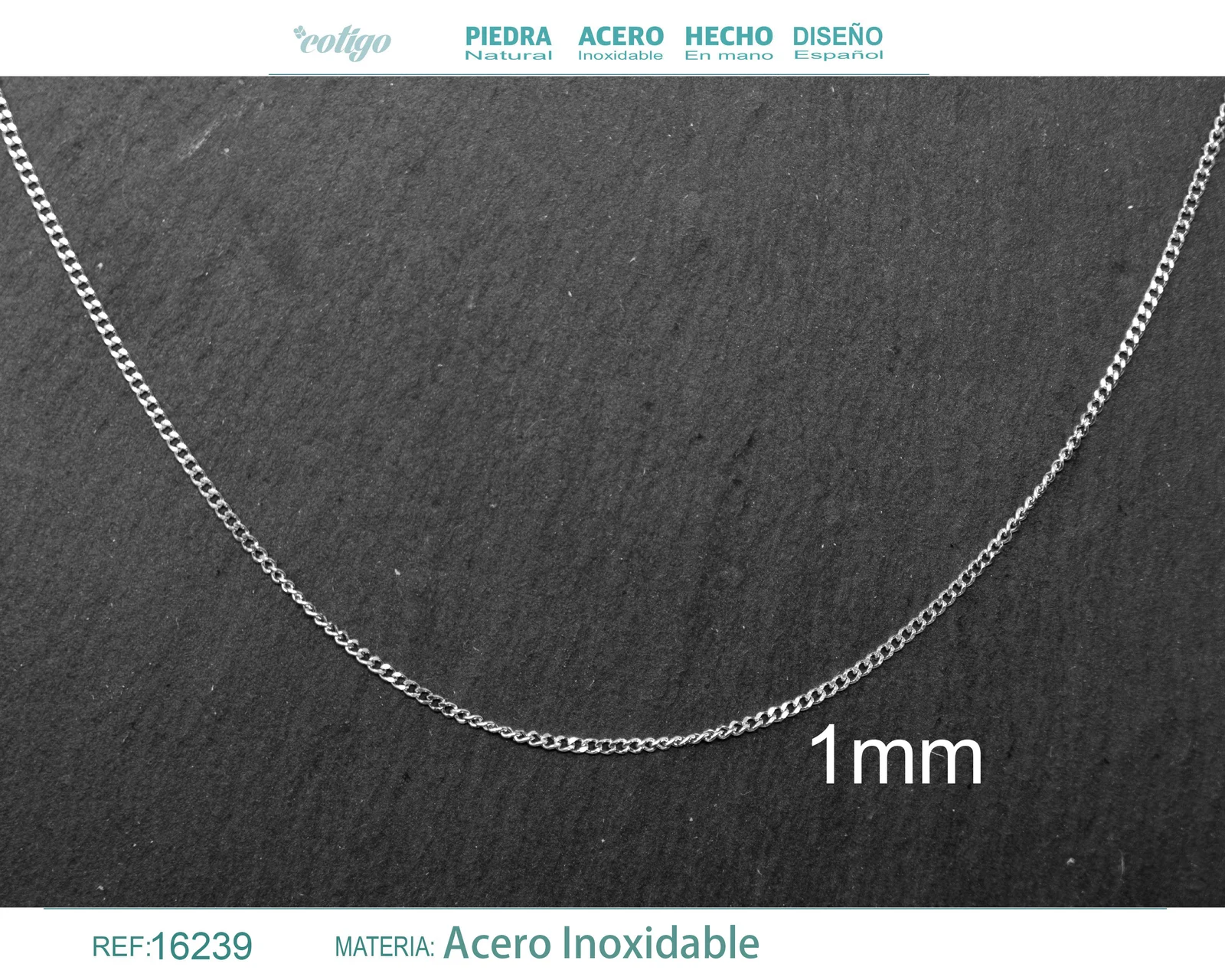 COLLAR DE CADENA ACERO PLATEADO