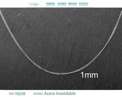 COLLAR DE CADENA ACERO PLATEADO