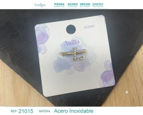 ANILLO L ACERO COLOR DORADO