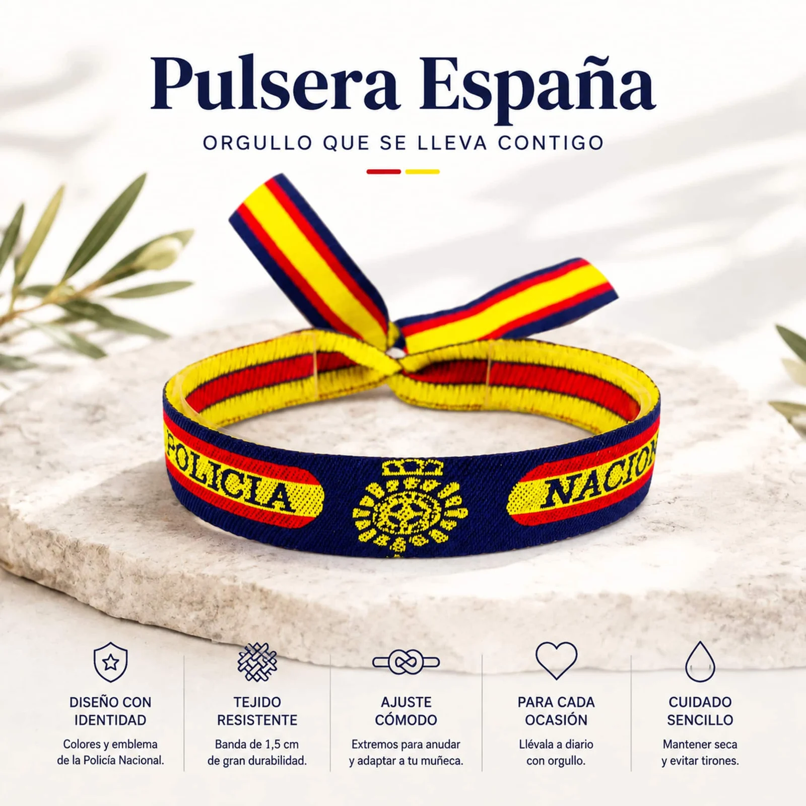 PULSERA ESPAÑA TEJIDO-POLICIA NACIONAL