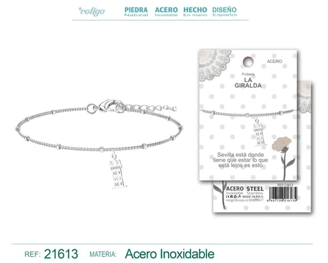 PULSERA LA GIRALDA ACERO PLATEADO