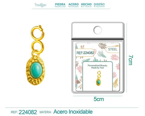CHARM ACERO DORADO CHAPADO ORO 14 K-CON CIERRE
