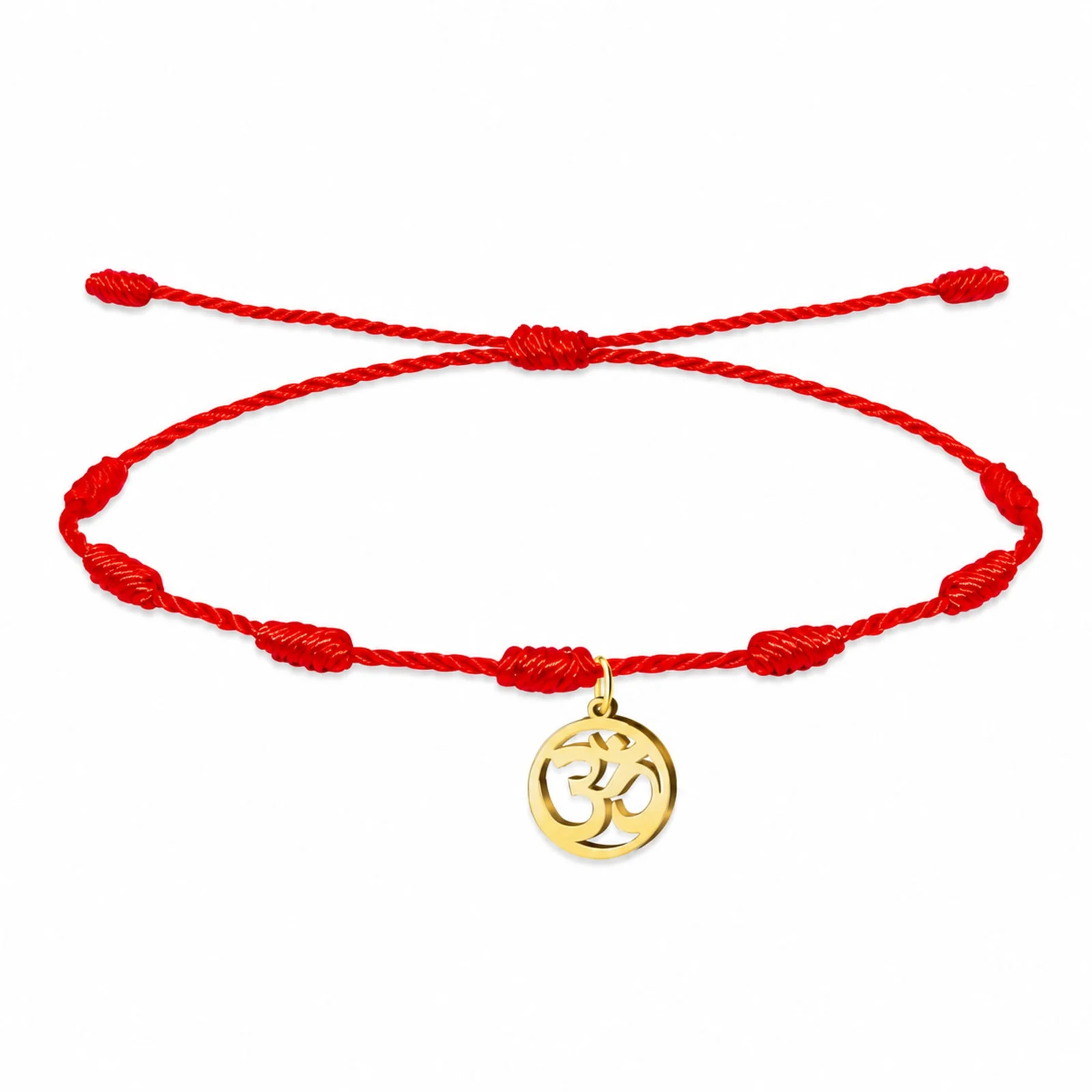 PULSERA 7 NUDOS CON SÍMBOLO OM COLOR DORADO