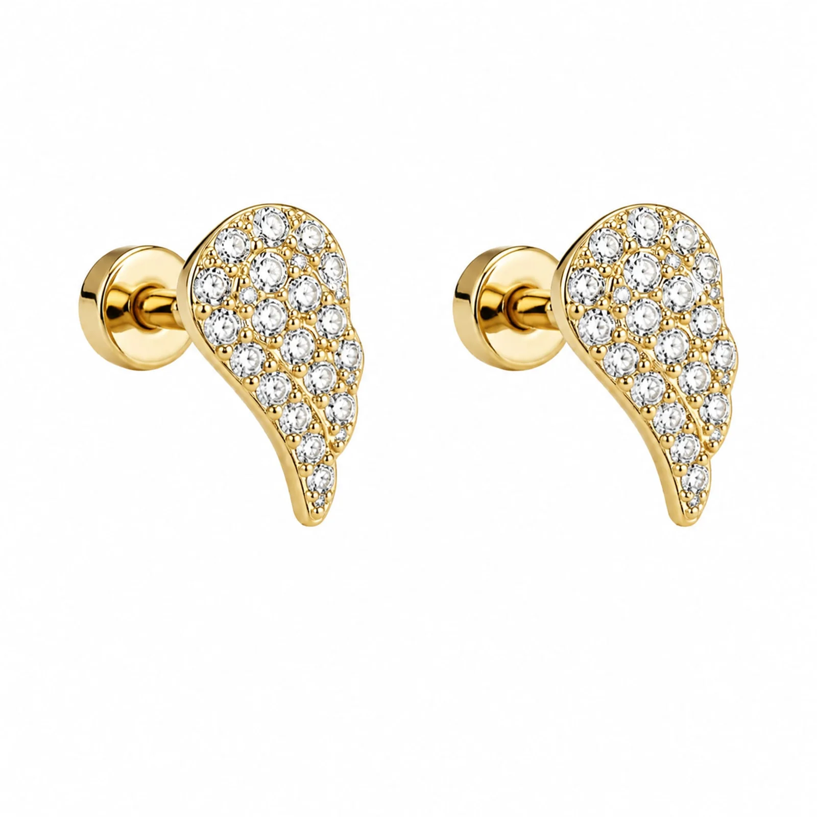 Pendiente-Piercing Bañado Oro 18K y con Circonita
