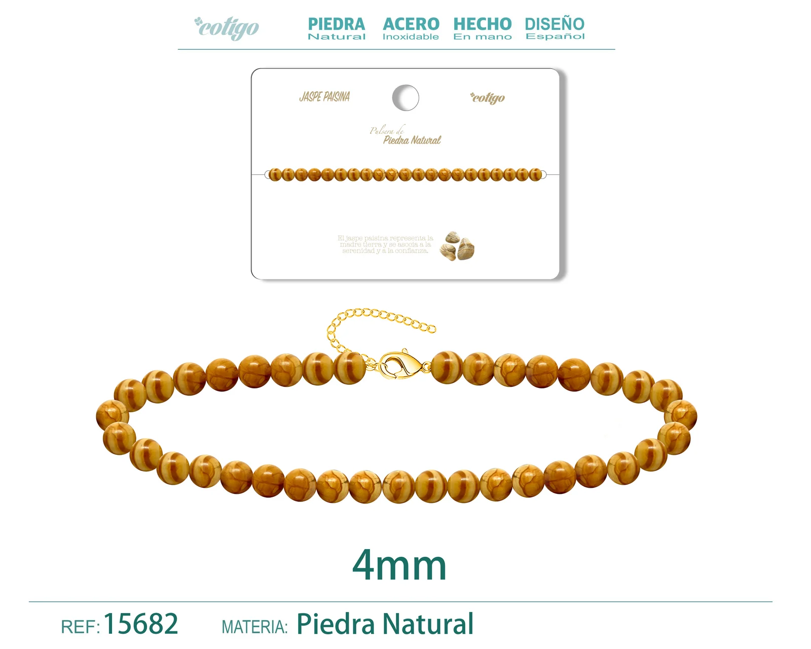 PULSERA JASPE PAISINA 4MM