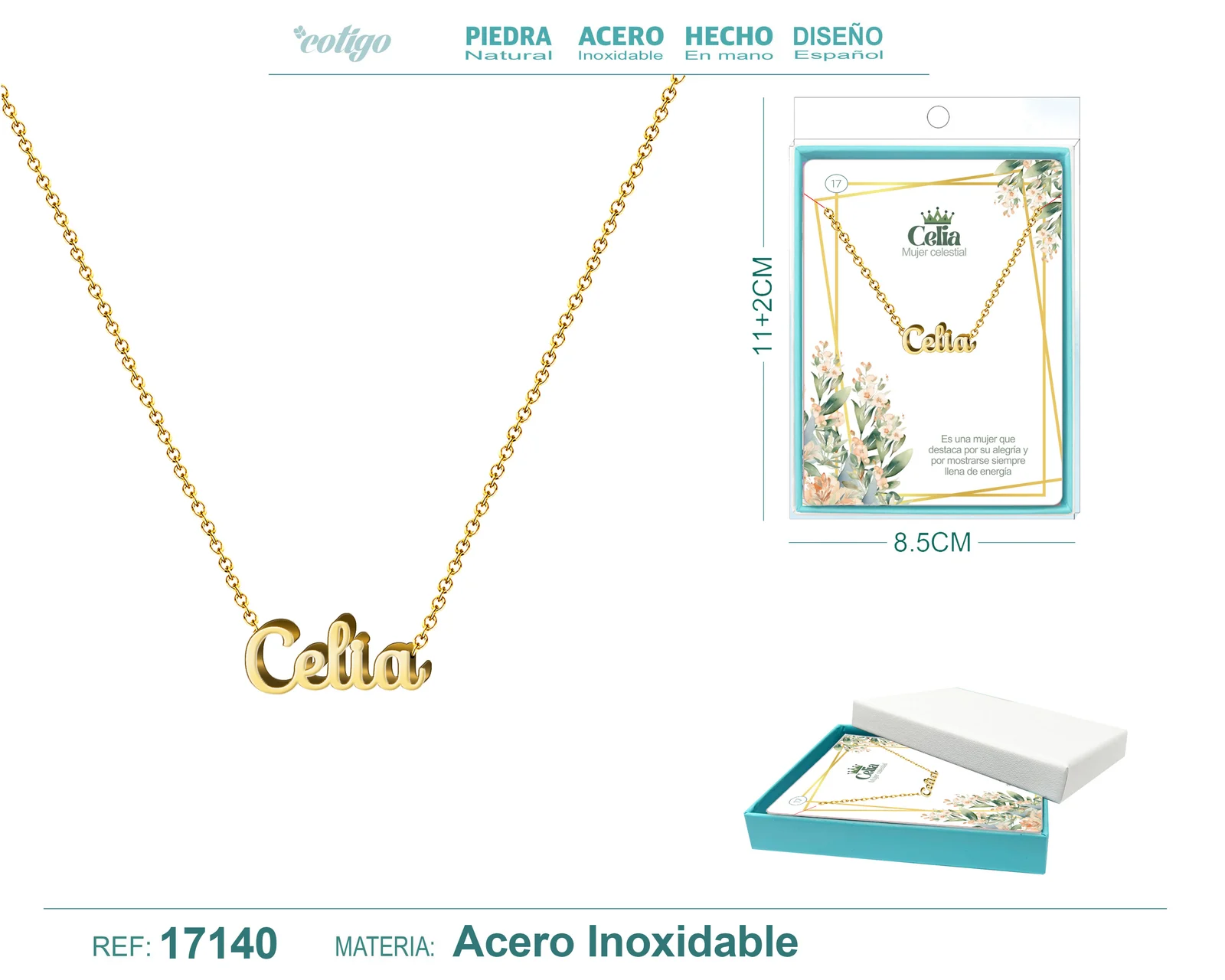 COLLAR CELIA ACERO COLOR DORADO