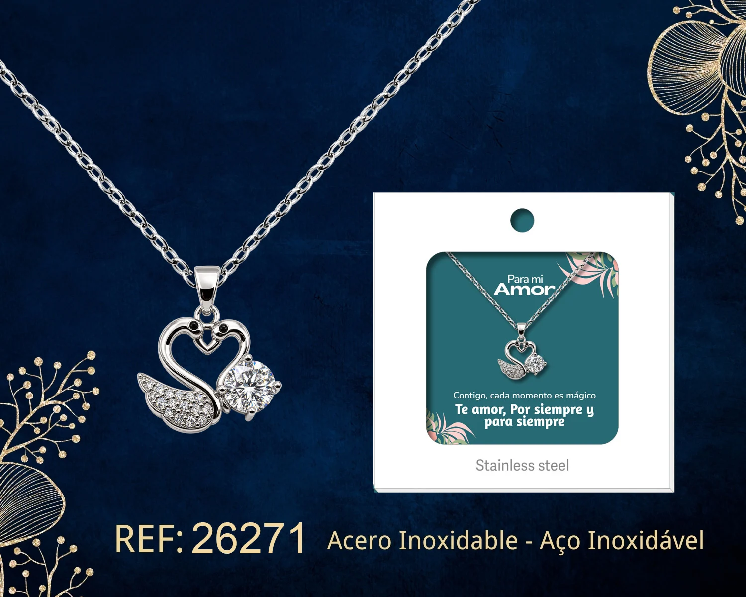 COLGANTE CHAPADO ORO 14K CON CIRCONITA PARA REGALAR