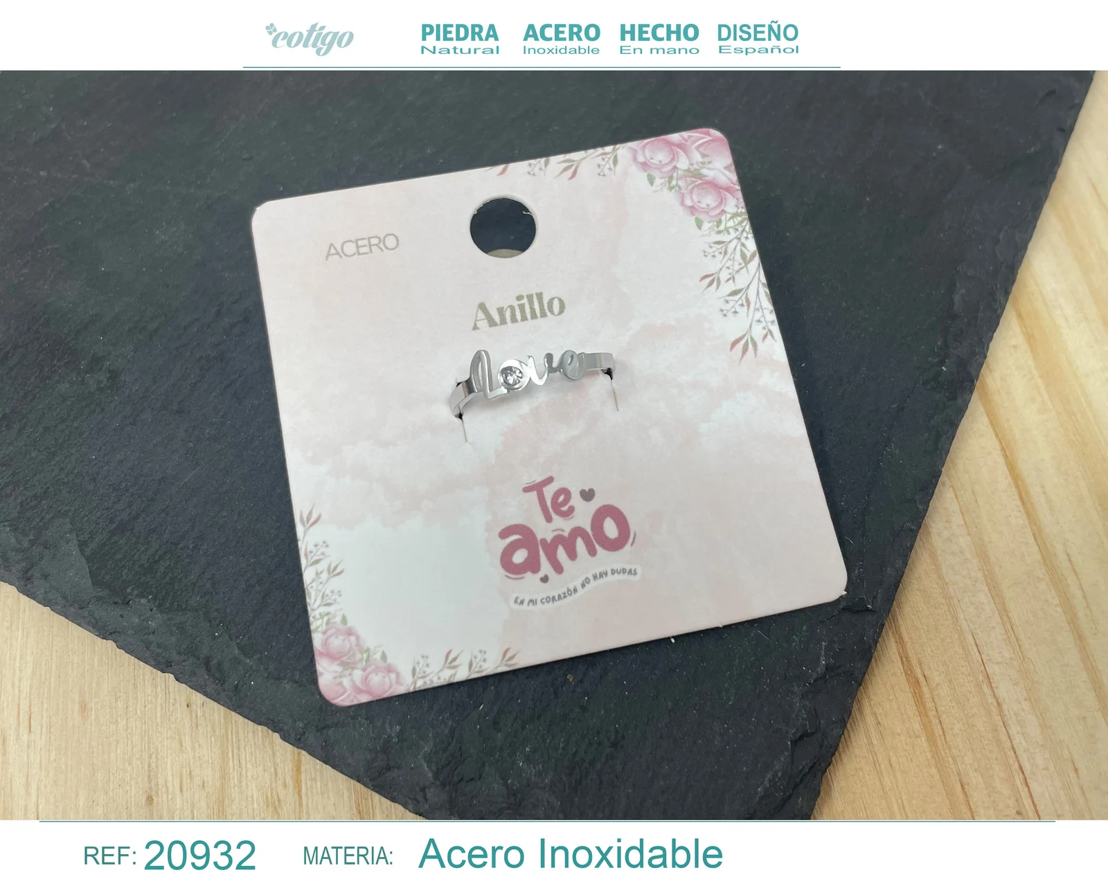 ANILLO PARA LOVE ACERO COLOR PLATEADO