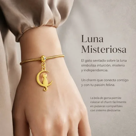 CHARM ACERO INOXIDABLE COLOR DORADO -CON BOLA DE GOMA