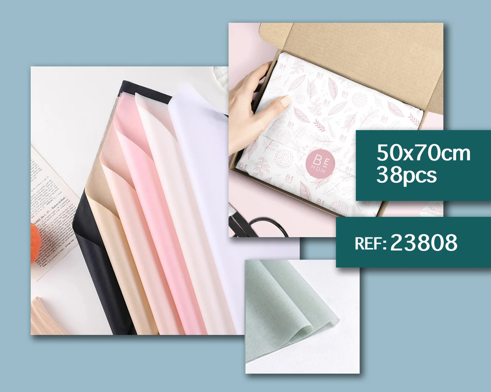 PAPEL DE SEDA PARA EMPAQUETE 50X70CM-38PCS