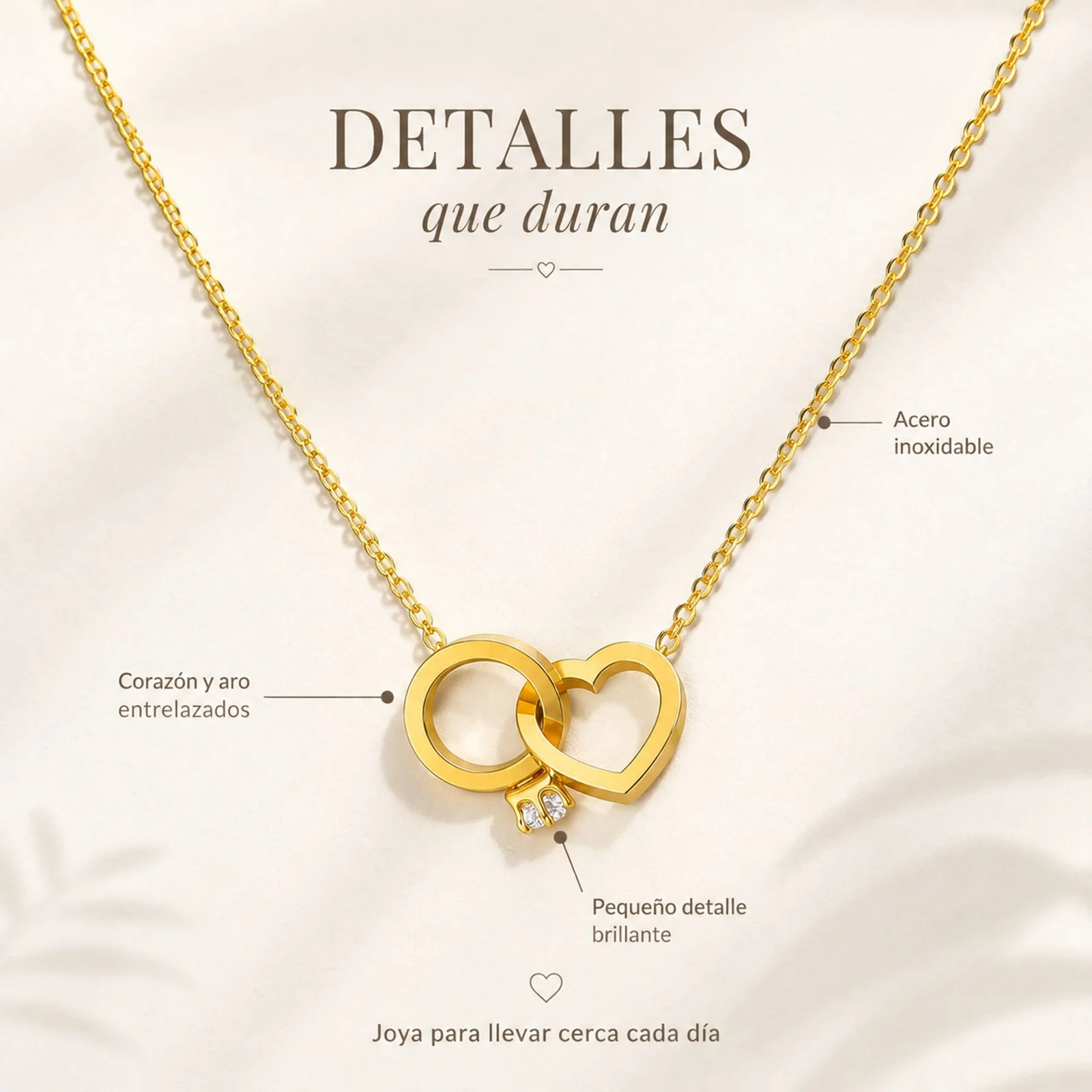 COLLAR ACERO INOXIDABLE CON SOBRE