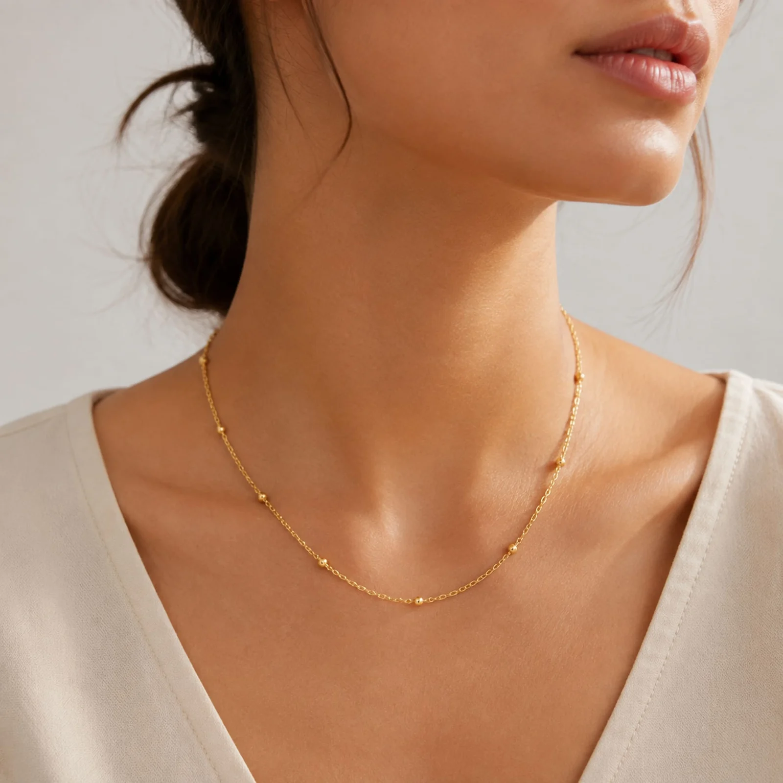 COLLAR DE CADENA ACERO DORADO