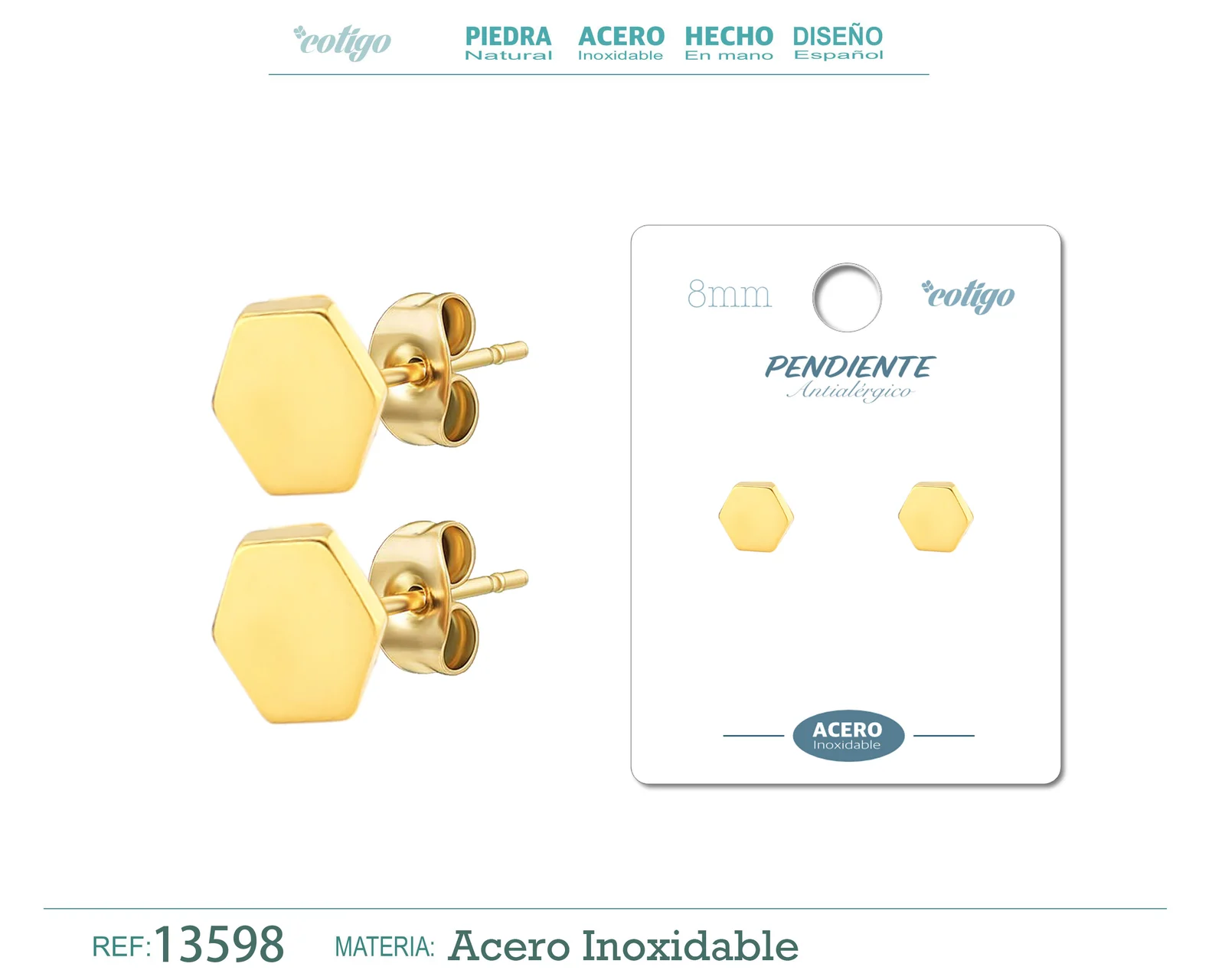 PENDIENTE ACERO COLOR DORADO