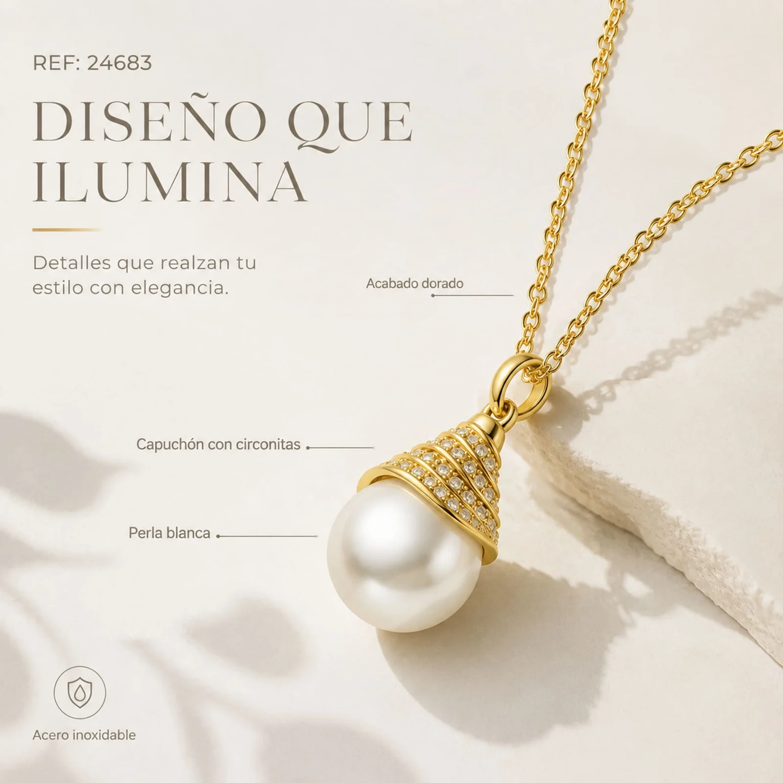 COLGANTE CHAPADO ORO 14K CON CIRCONITA