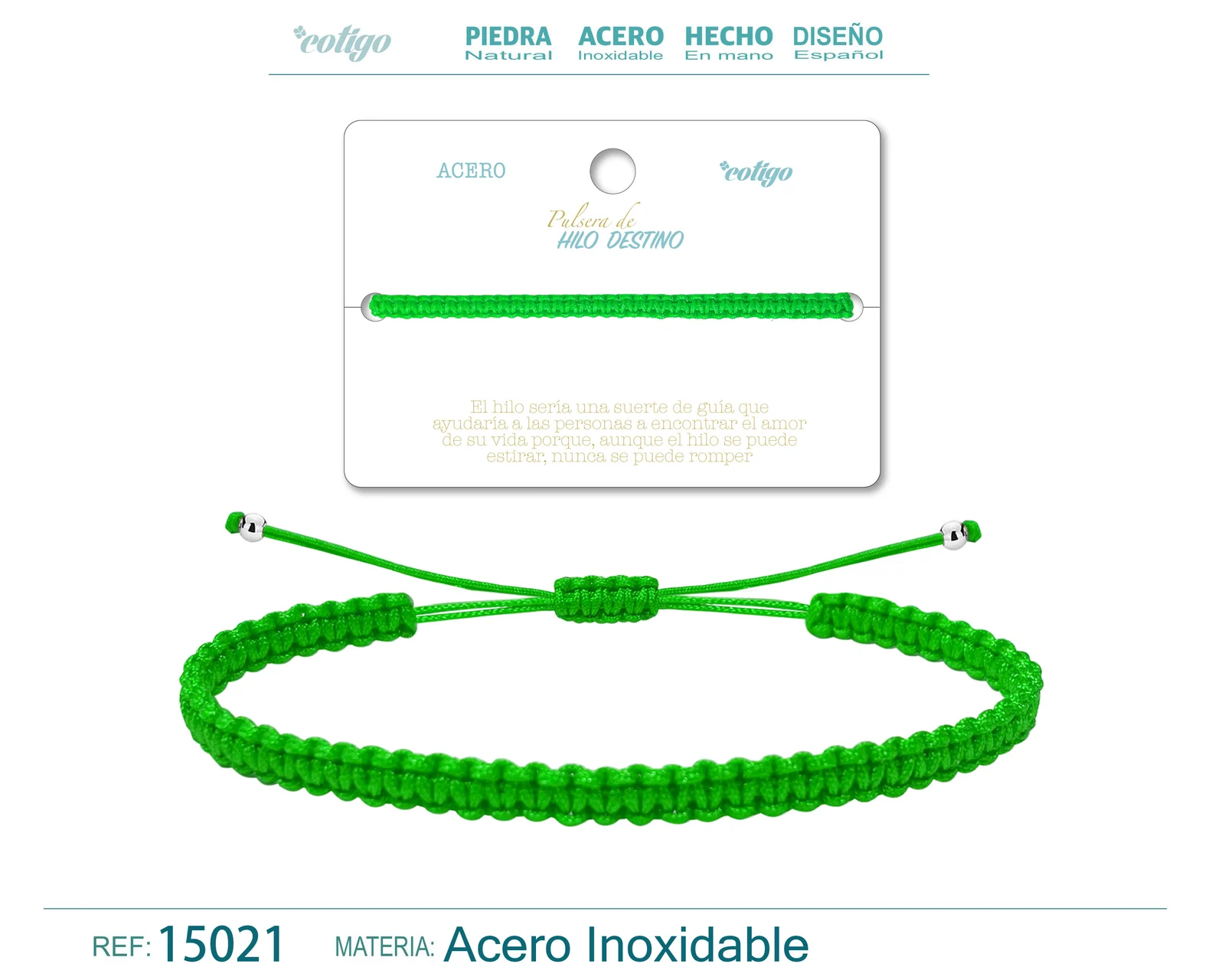 PULSERA HILO DESTINO COLOR VERDE