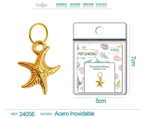 CHARM ACERO DORADO CHAPADO ORO 14 K