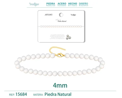 PULSERA JASPE BLANCO 4MM