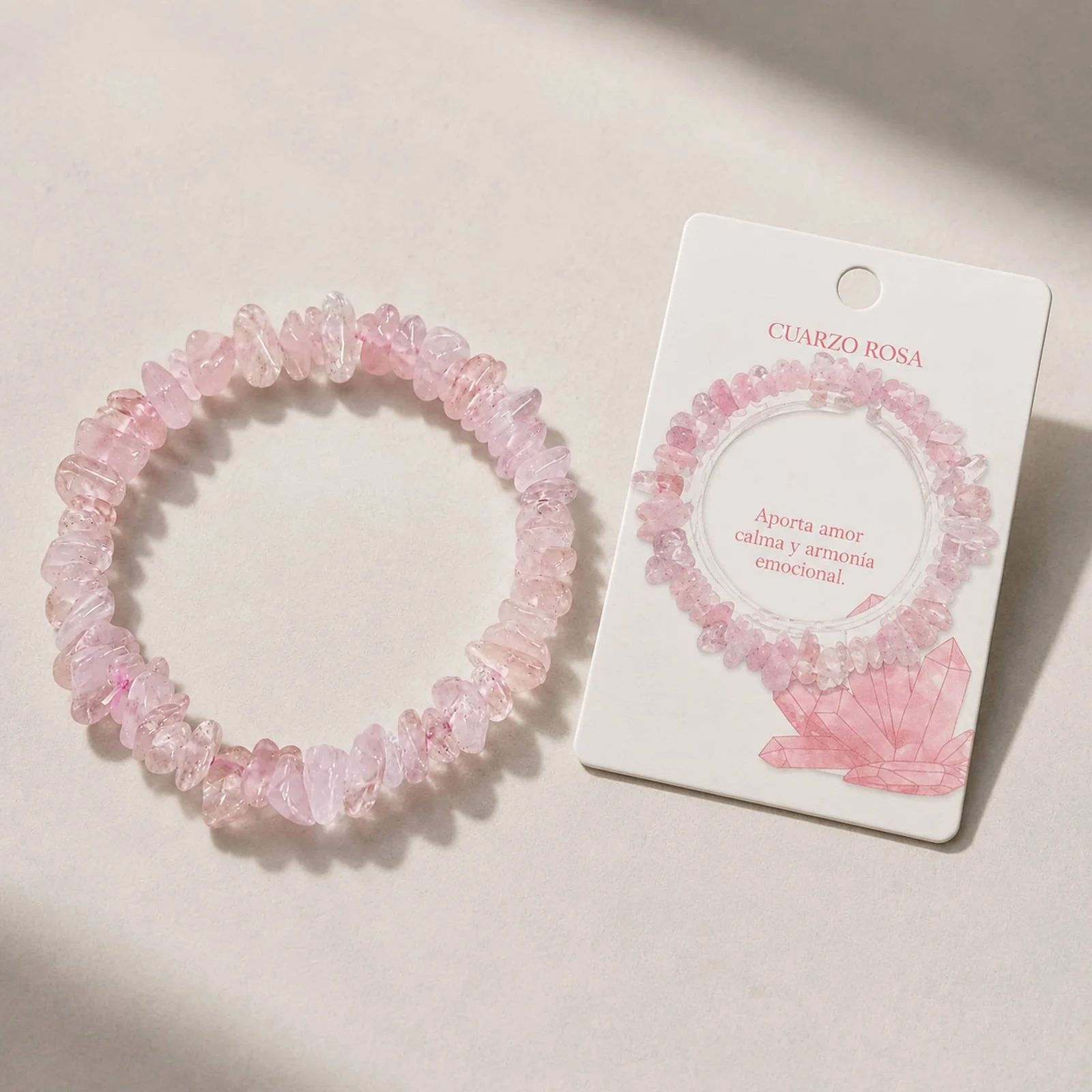Pulsera Piedra natural Cuarzo Rosa