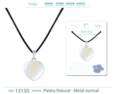 COLGANTE CORAZÓN DE PIEDRA ÓPALO