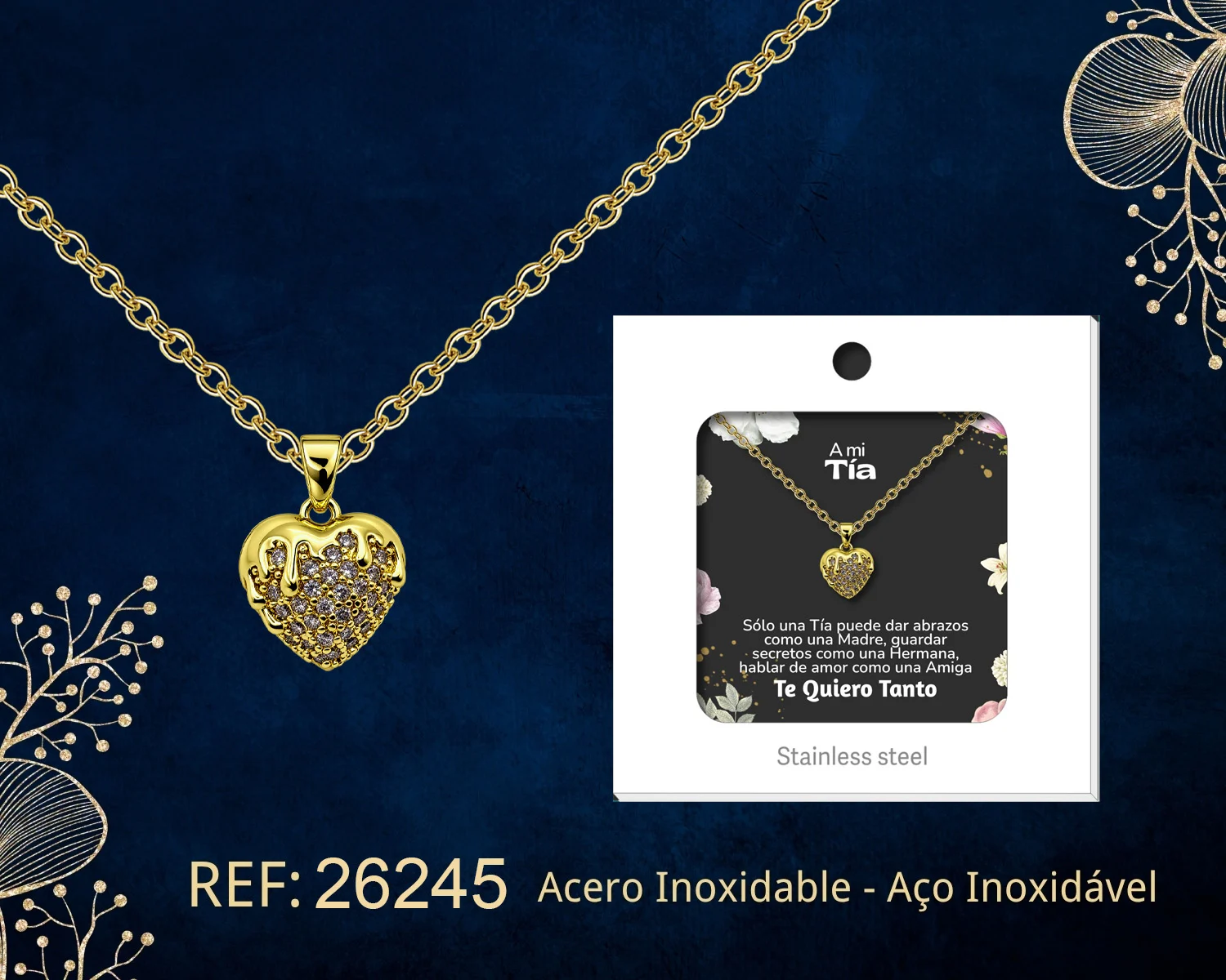 COLGANTE CHAPADO ORO 14K CON CIRCONITA PARA REGALAR