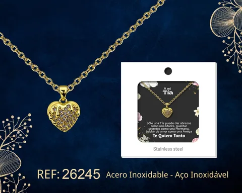 COLGANTE CHAPADO ORO 14K CON CIRCONITA PARA REGALAR