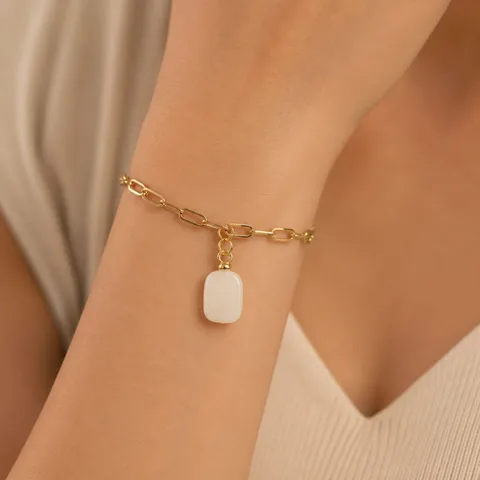 CHARM ACERO DORADO CHAPADO ORO 14 K-CON CIERRE